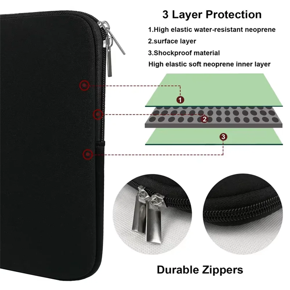 Shockproof Laptop Sleeve Portable Notebook Protective Bag for 12 13 14 15 15.6 Inch Tablet Laptop Lightweight Carry Case Cover