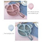 3Pcs/set Wheat Straw Baby Dishes Cartoon Tableware Set Kids Dinner Platos Baby Feeding Plate Training Bowl Spoon Fork Tableware