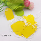 100 pcs 2.2x3.5cm green/yellow/white/kraft /pink jewelry price tags, paper price tags