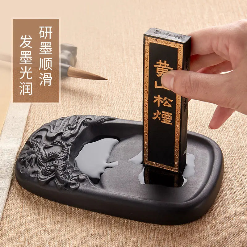 Chengni Inkstone Natural Original Stone Multi Functional Four Famous Students Table Grinding Ink Calligraphy Supplies Plate