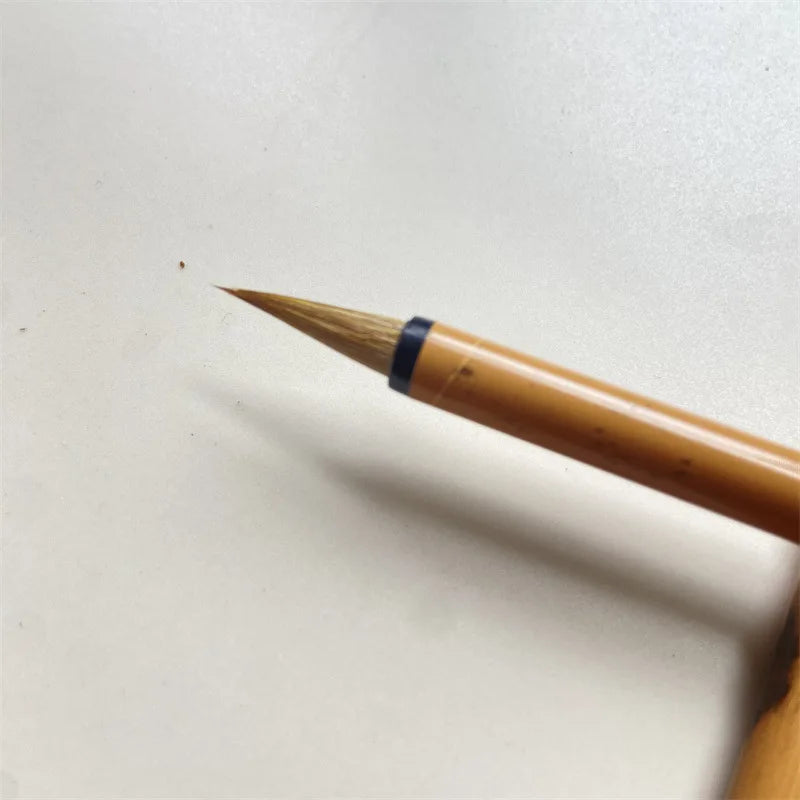 10 Pcs Weasel Hair Calligraphy Brush Pen Metal Holder Chinese Painting Brush Wholesale of Xiaokai Regular Script Writing Brush