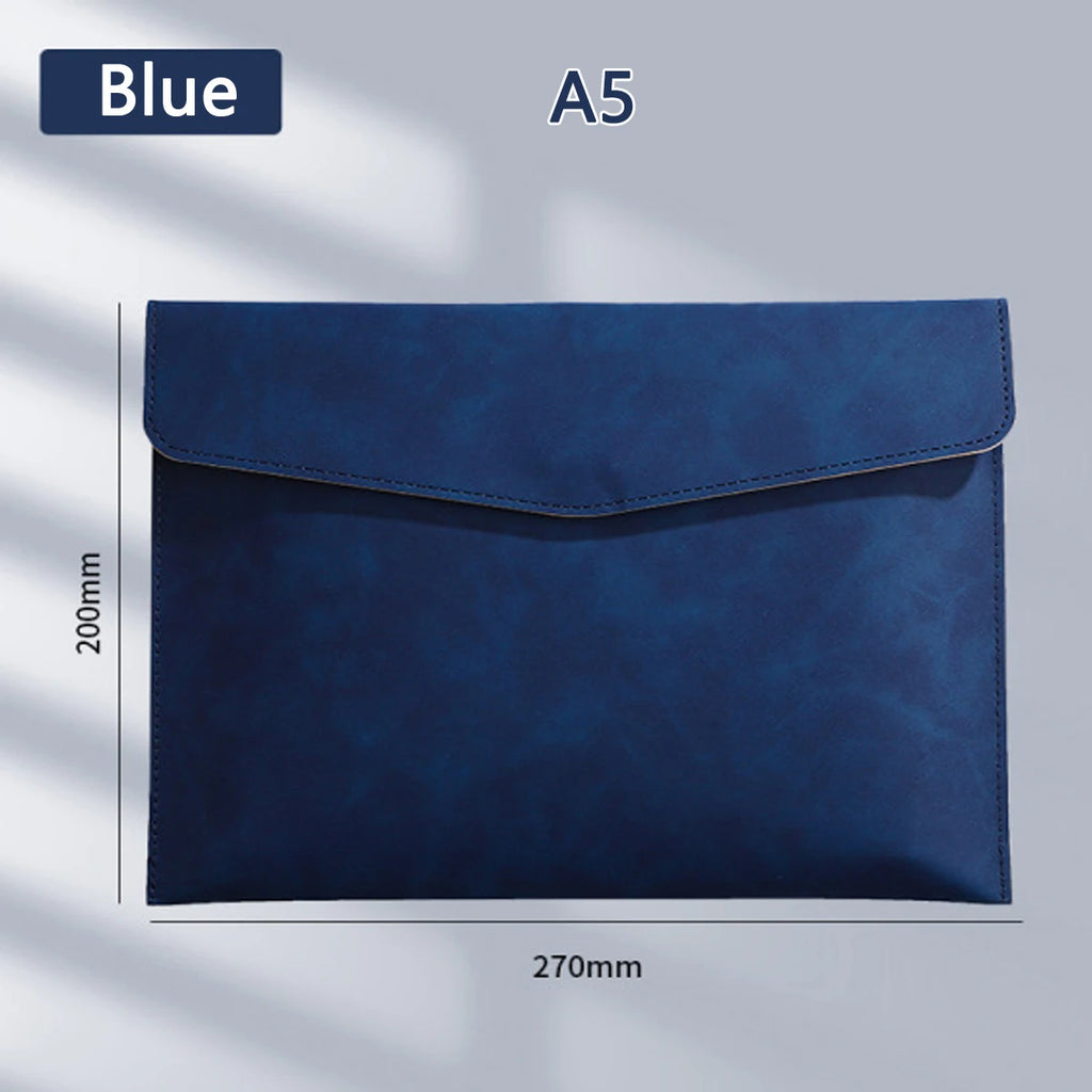 1pcs Leather A4/A5 File Bag Waterproof Wear-resistant Ultra-large Capacity Folder Business Office School File Storage Supplies