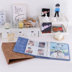 A5 3 Ring PU Leather Binder Kpop Photo Album Refill Pocket 1/2/4/6 3 Inch Photocard Sleeves PVC Free Postcard Collect Book Retro