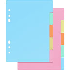 10 Pcs Divider Index Board Card Dividers File Folder Binder with Tabs A5 Cute Subject for Clips for Notebook Stationery Supplies