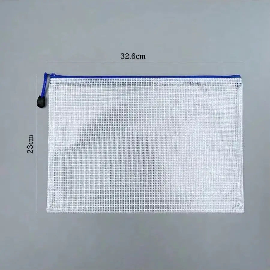 Large Capacity Waterproof A4 File Bag Zipper Document Storage Bag for Desktop Game School Textbook Suitable Office Supplies