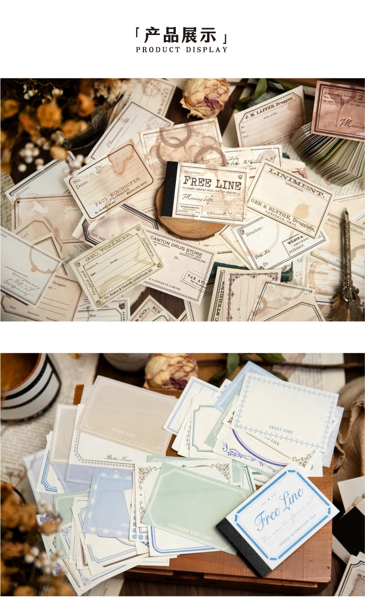 Yoofun 96 sheets Vintage Style Memo Pad Material Paper for Journal Planner Scrapbooking Materials Stationery Notes Paper