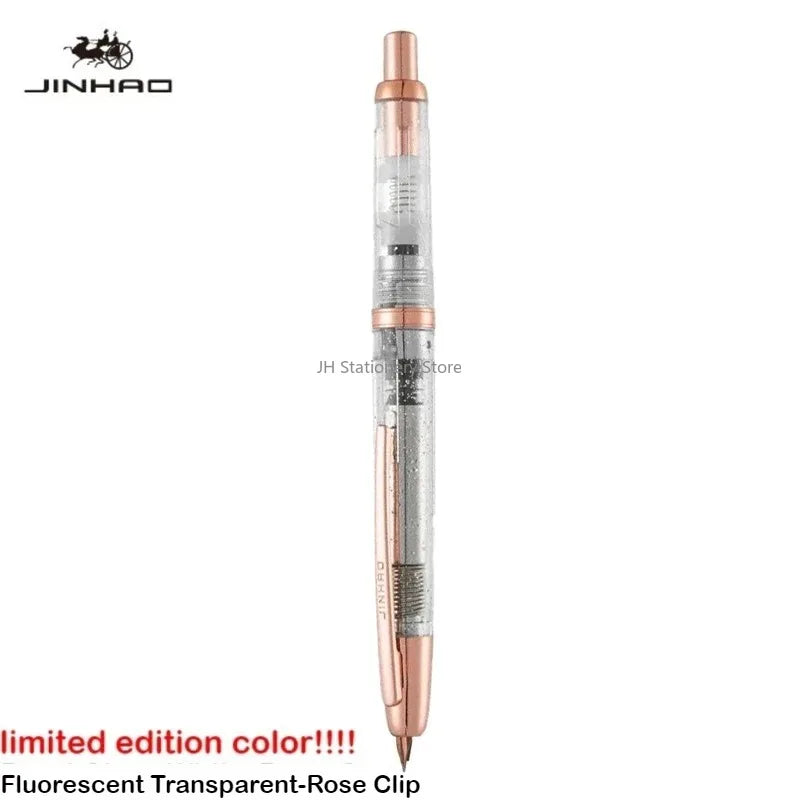 JINHAO 20 Press Fountain Pen Retractable EF/F Nib Plastic With Clip School Supplies PK 10 A1 Stationery Writing Ink Converter