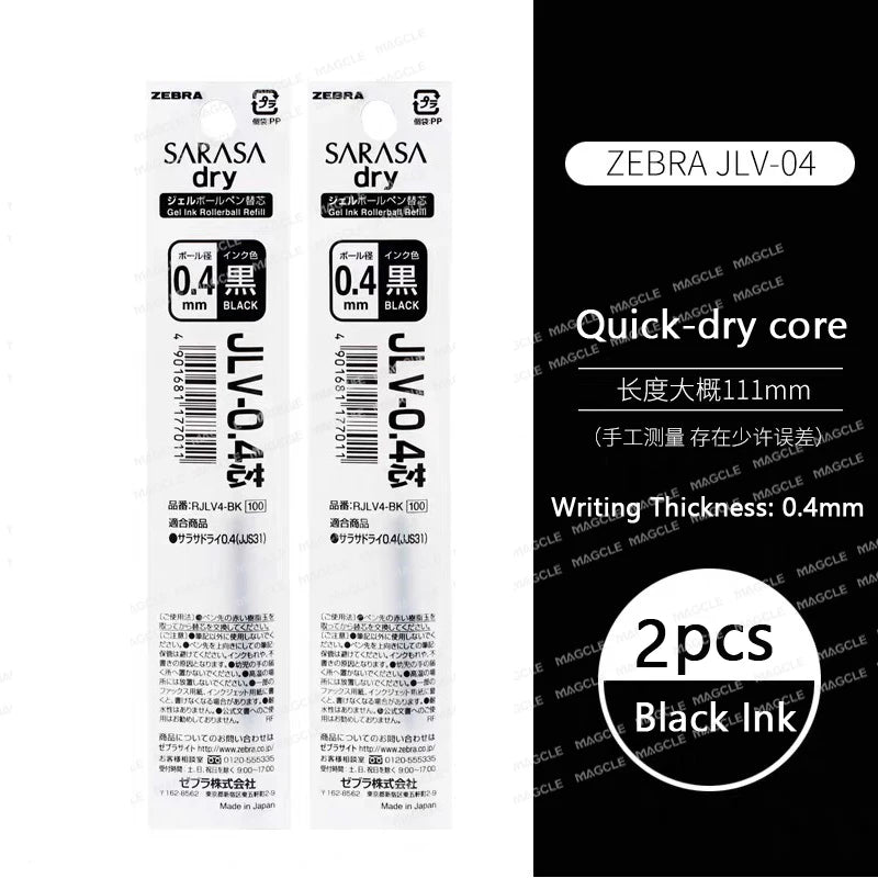 ZEBRA SARASA Dry airfitgrip Gel Pen 0.5/0.4mm Black Core Quick-Drying Smooth Writing Stylos boligrafo gel Stationery for school