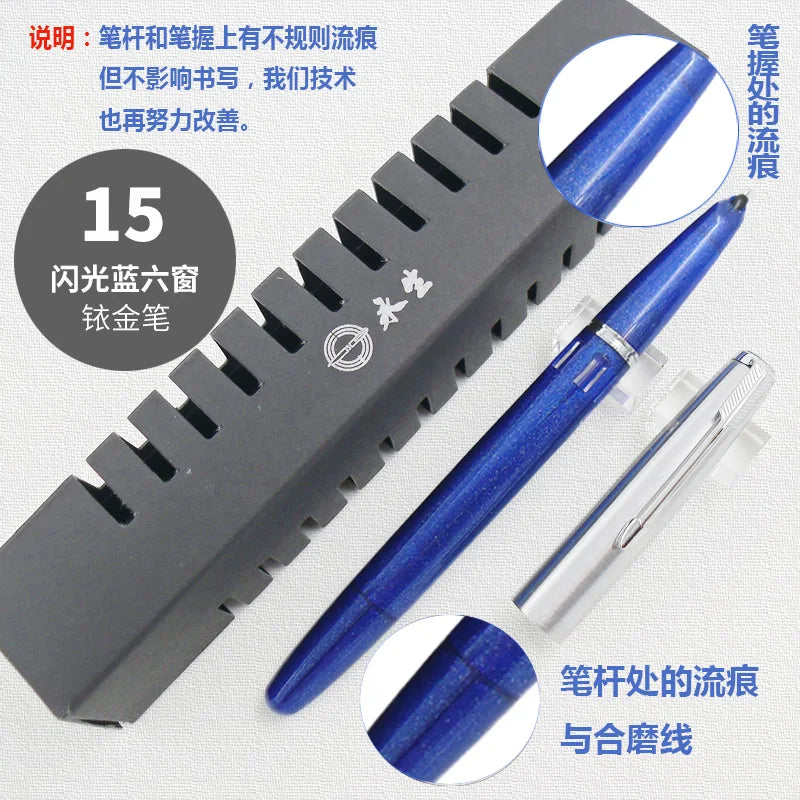 NEW Wingsung 601 Press Piston Fountain Pen Iridium EF/F Nib Steel Cap Vacumatic Resin Ink Pen School Stationery Office Supplies