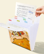 Cartoon Vertical File Bag A4 Hanging 13 Grid Children's Fun Astronaut Test Paper Material Storage Organ Bag Desk Organizer