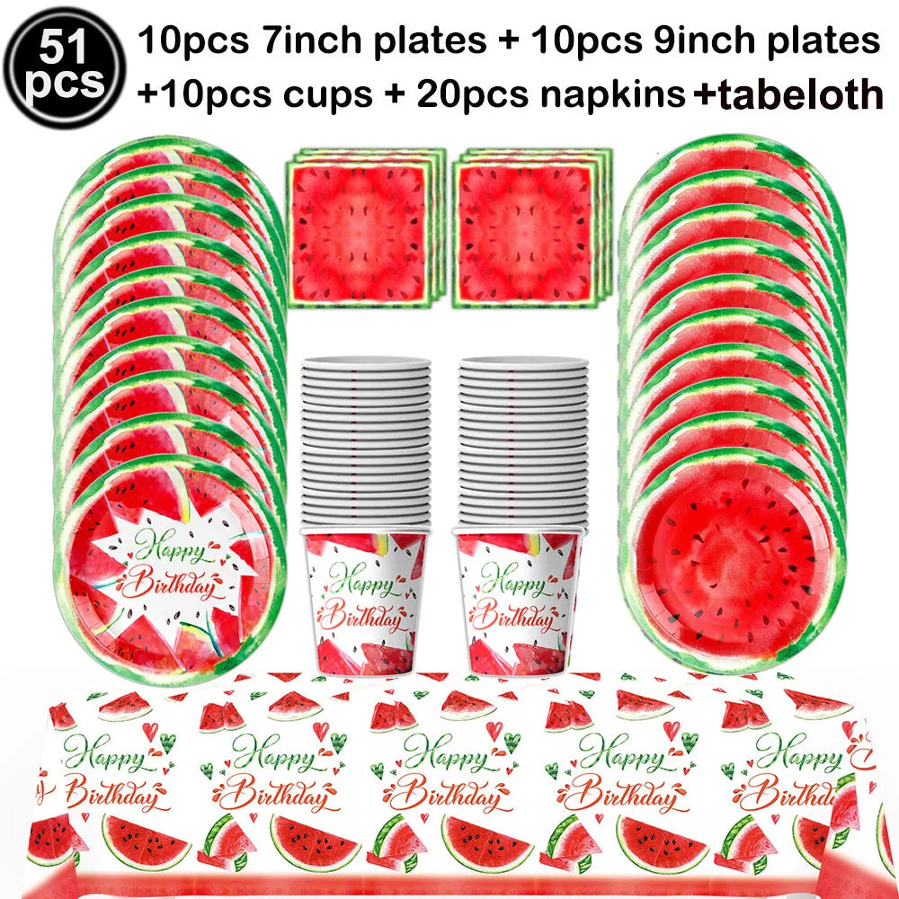 Watermelon Party Tablecloth Plastic TableCover One in a Melon Theme Girl Birthday Decoration 1st 2nd 3th Birthday Party Supplies