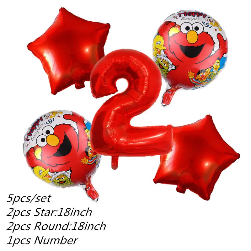 Cartoon Sesames Streets Birthday Party Supplies Kids Disposable Tableware Cup Plate Napkin Tablecloth Balloon Banner Decoration