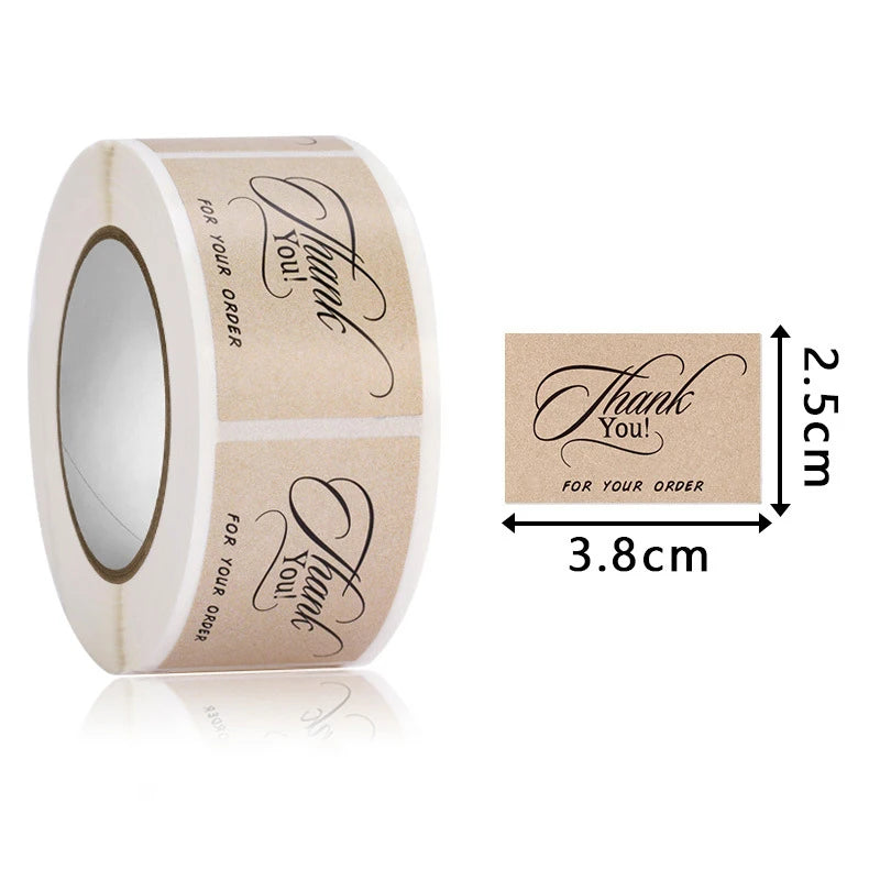250Pcs Rectangle Thank You for Your Order Stickers Labels for Small Business Decor Sticker Stationery Supply 2.5*3.8cm