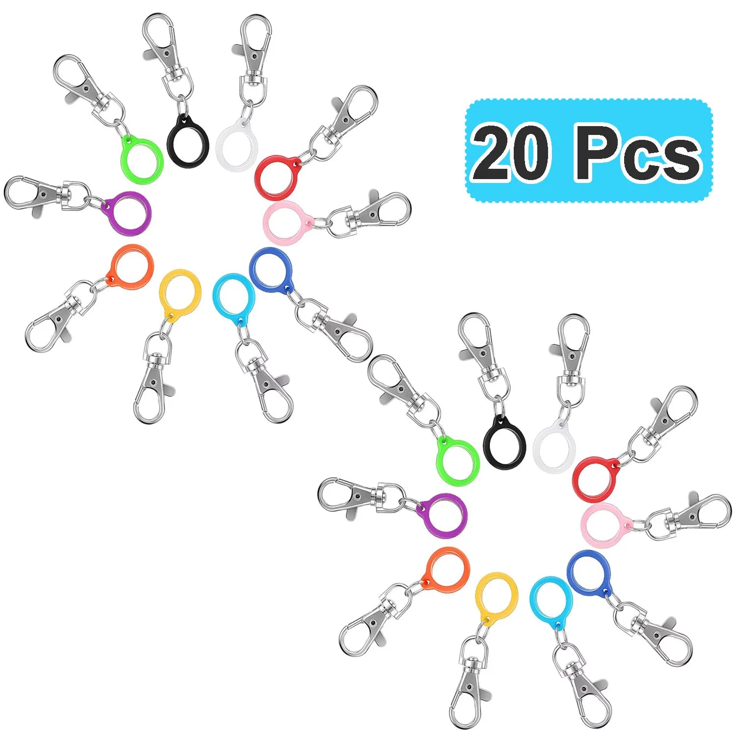 10/20 Pcs Silicone Pen Clip with Lobster Clasp Pen Holder Badge Reel Clips Badge Pen Holder Accessories(Pen not Included)