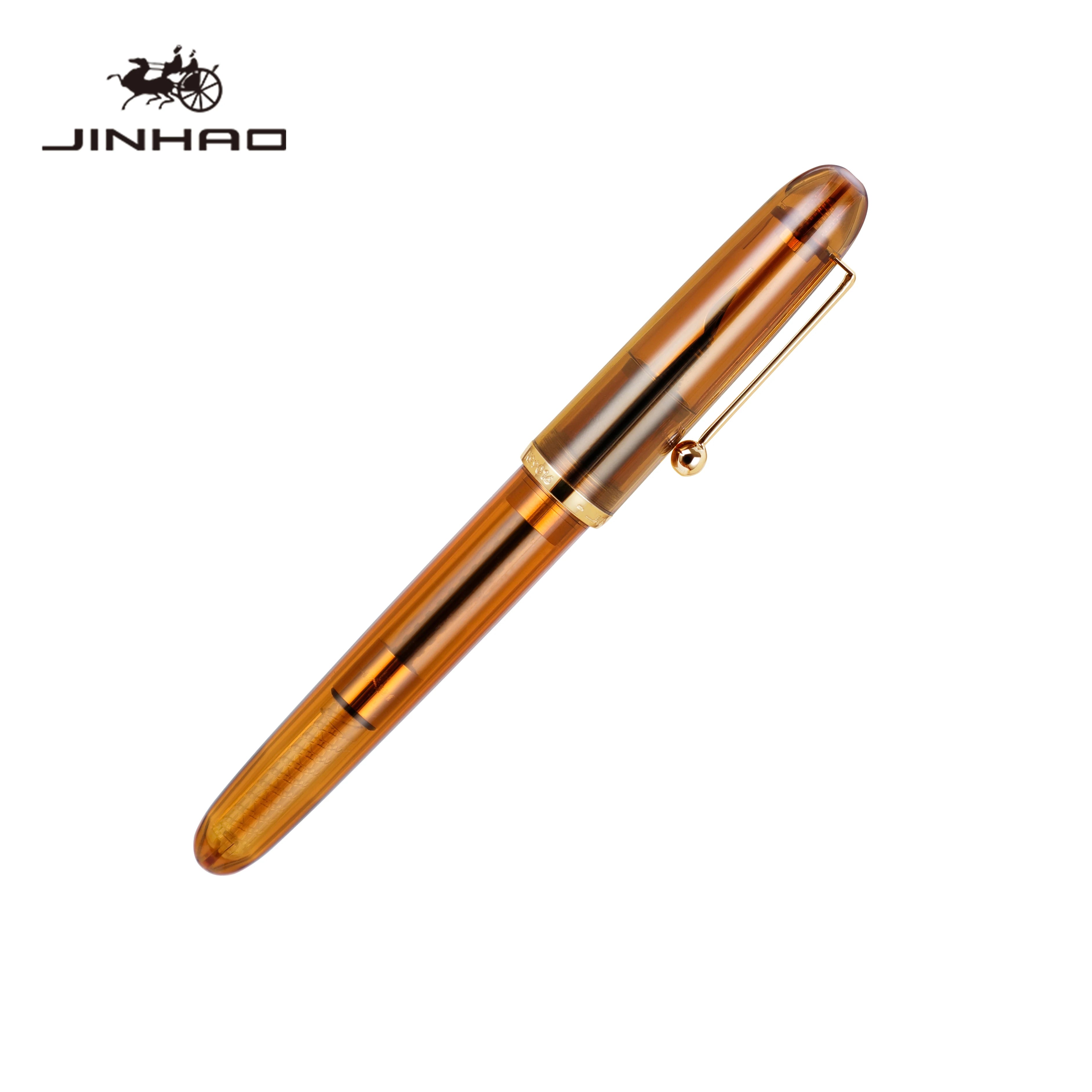 1pc Jinhao 9016/9013 Acrylic Fountain Pen Dadao Series Transparent Brown EF/F/M Nib with Large Capacity Ink Converter