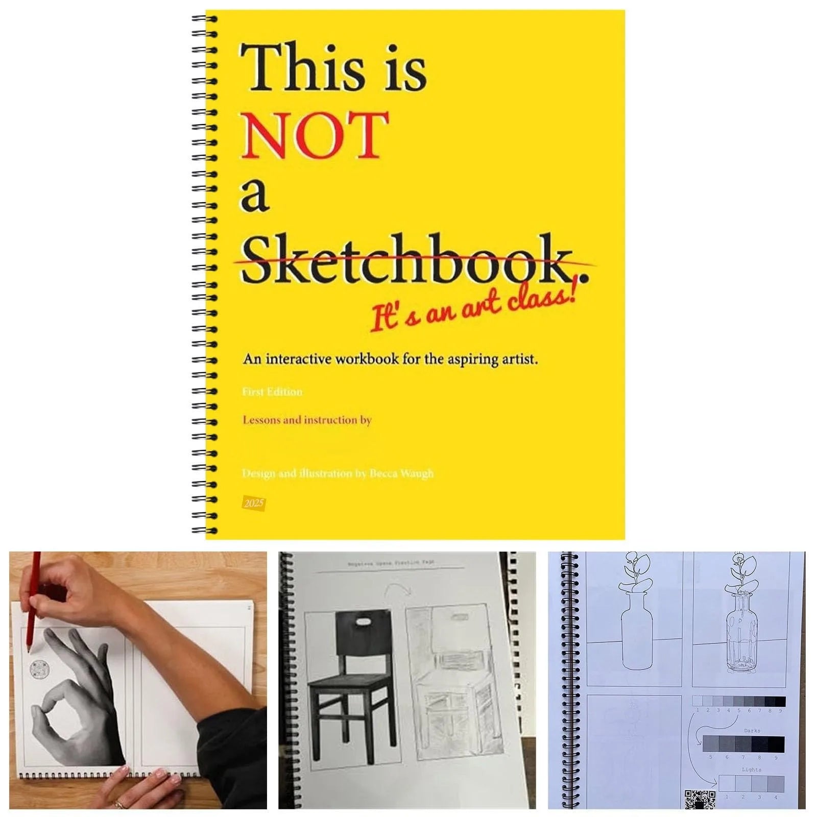 This Is Not a Sketchbook Thick Paper Hardcover Art Class Drawing Book with Lined Blank Pages Interactive Professional Workbook