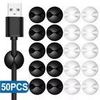 Desktop Cable Clips Portable Adhesive Cable Management Charger Wire Holder Clips Cord Organizers for Home Office Car Nightstand