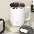 WORTHBUY 304 Stainless Steel Double Wall Insulated Coffee Mug With Handle Portable Sealed Water Cup Large Capacity Drinking Cup