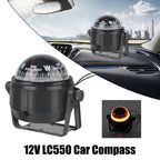 Waterproof 12V Boat Compass With Electronic LED Light Nautical Compass Navigation Positioning LC550