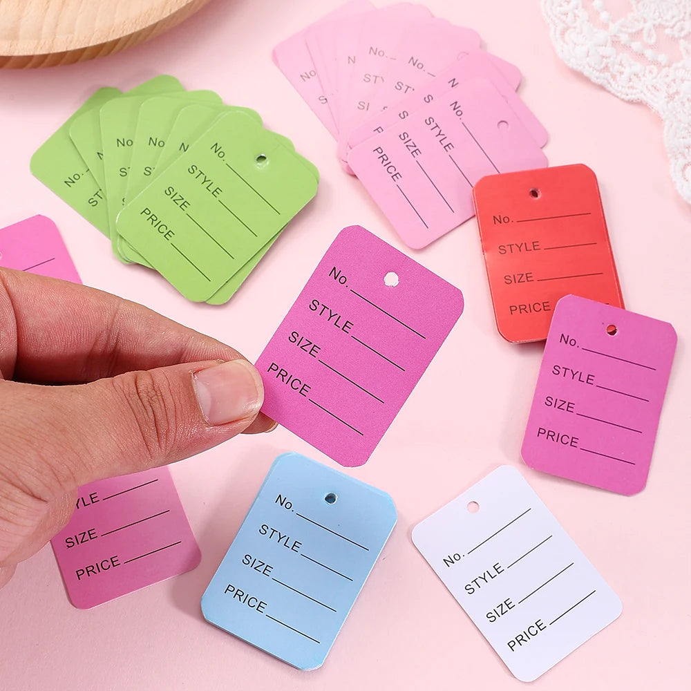 3.5x5cm 100PCS Price Tags Clothing Tag Multi-Colors Merchandise Marking Tag Display Label for Product Jewelry Clothing Tags
