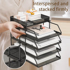 Metal desktop file rack, bookcase, office file storage box, multi-layer iron file frame, data storage, folder shelving