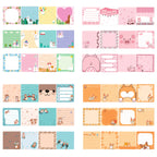 12/24pcs Cute Animals Sticky Notes Set, Refrigerator Memo Pads,Self-Stick Dog Cat Notes Pads for Home Office Gifts Supplies