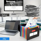 Rainbow 12-24-37Pocket Expanding File - A4 Accordion Folder, Portable Document/Bill/Receipt Holder for Organizing