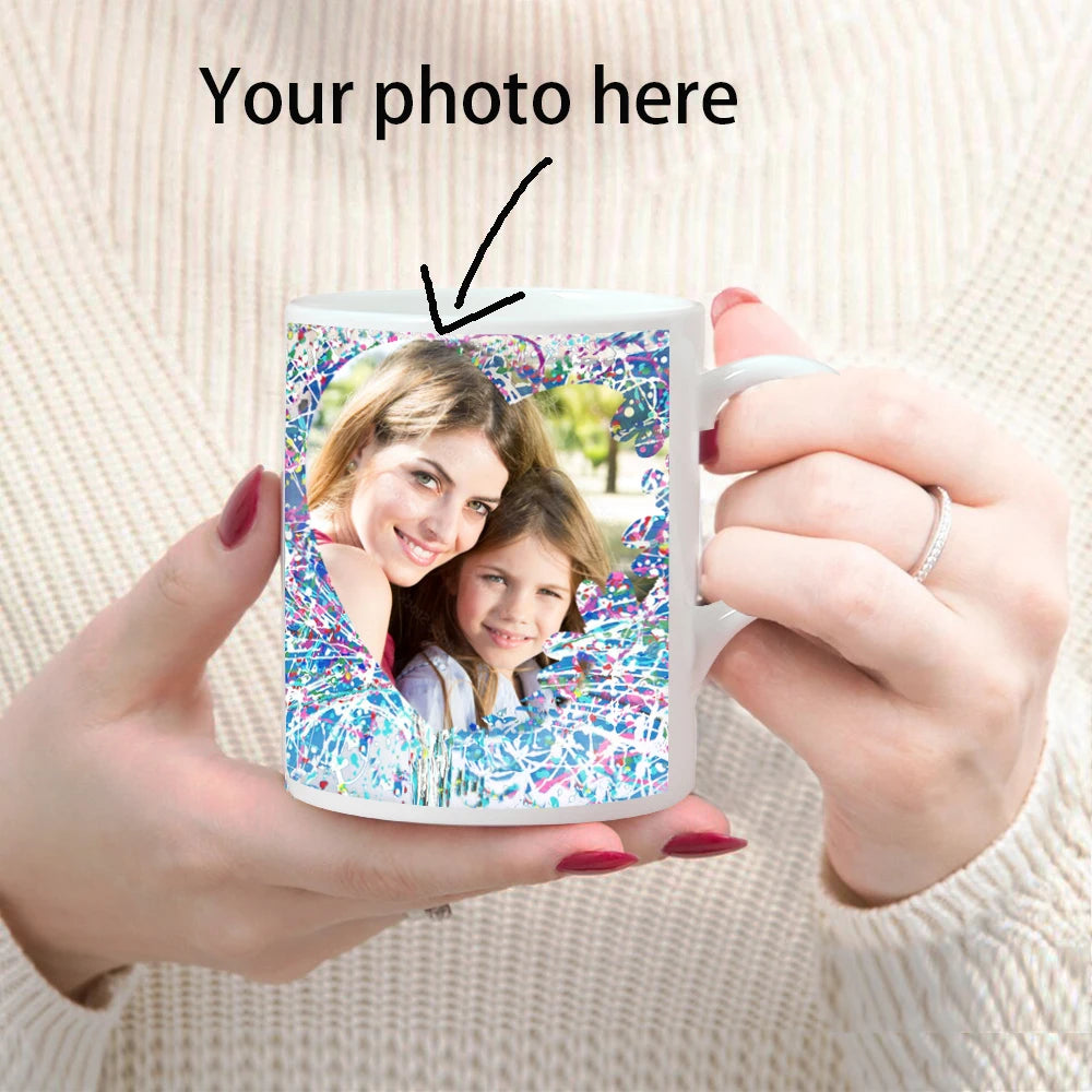 Personalized Photo Mug, Customize Family, Kids, Lovers, Logo, Text, Dog, Cat, Photos Mugs, Tea Milk Cup, Mother's Day Gift