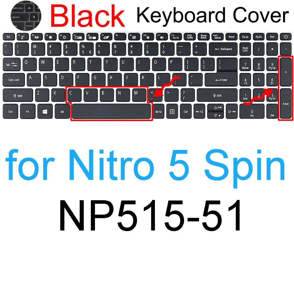Keyboard Cover for Acer Nitro 16 16S 15 17 5 Spin 7 AN515 AN517 AN715 V AN16 AN14 ANV15 AN18 ANV16 Silicone Protector Skin Case