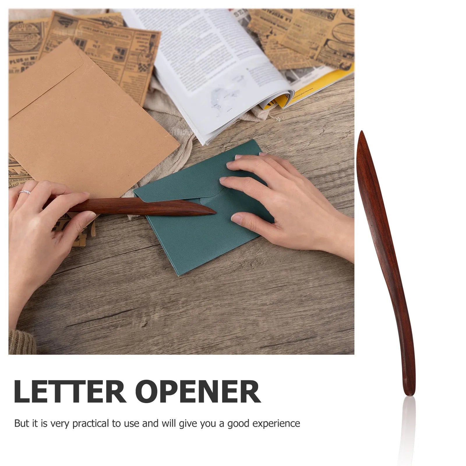 Wooden Letter Opener Chinese Style Red Sandalwood Xuan Paper Cutter Envelope Opener for Calligraphy Rice Paper Office School Art