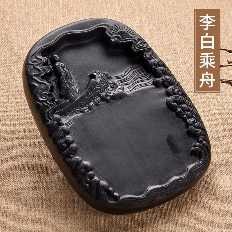 Chengni Inkstone Natural Original Stone Multi Functional Four Famous Students Table Grinding Ink Calligraphy Supplies Plate