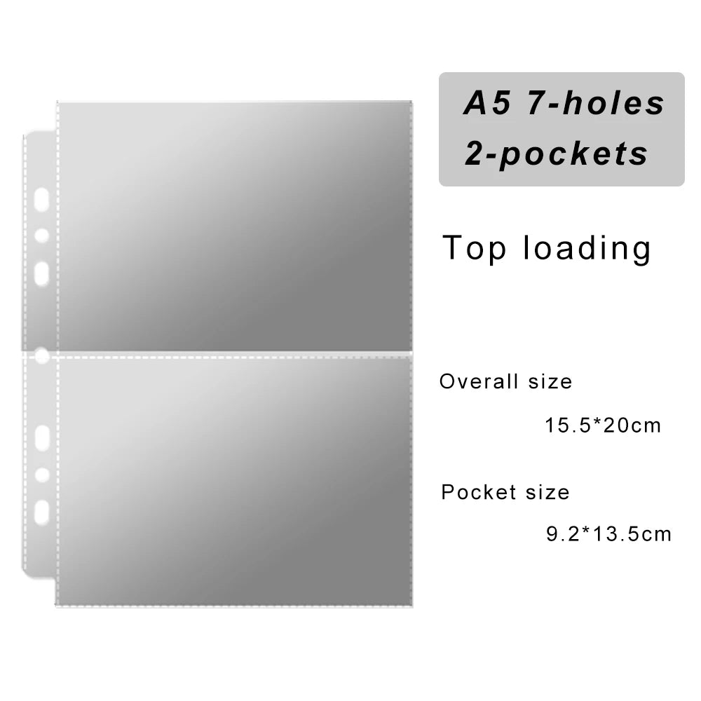 Expandable A5 3-ring Photo Album Organizer - Starry Soft-Pad Binder Album for 3" 3.5" Idol Photocard Pokemon Yu-Gi-Oh Card Album