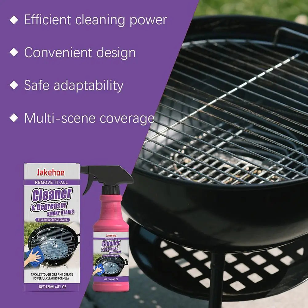 JAKEHOE 120ml Barbecue Rack Cleaner Powerful Cleaning Stubborn Grease Removes Carbon Deposits Safe Formula No Damage for Grill