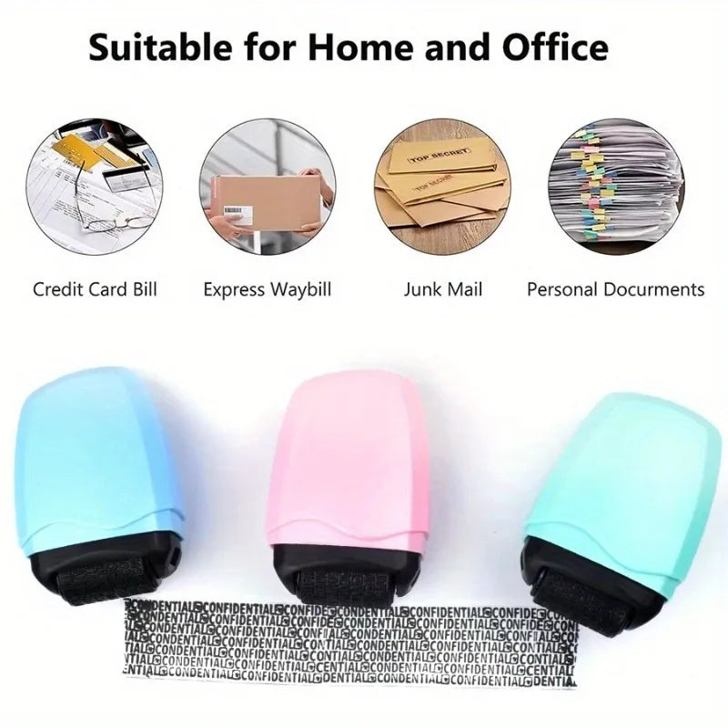 Roller Stamp Privacy Seal Roller Privacy Protection Against Leakage Confidential Information Scrambled Text Scroll Wheel Sme Pen