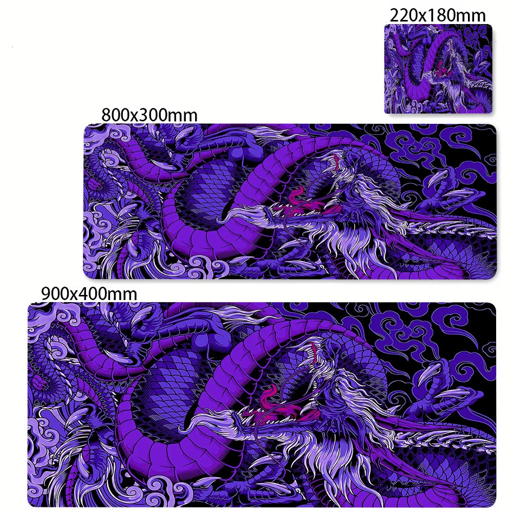 Black and White Dragon Large Mouse Mat Gaming Mousepad Big Rubber Base Mouse Pad Purple Deskpad Eyboard Mats Mousepads 400x900