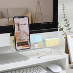 1Message Storage Board Under Computer Monitor，Office Desk Side Storage Rack Message Board Can Hold Phone Charging Memo Stickers