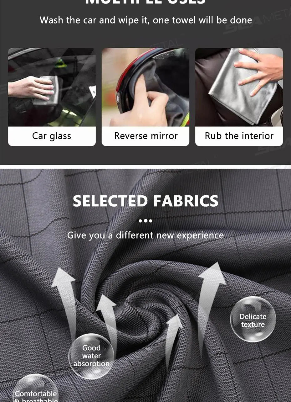 SEAMETAL Microfiber Carbon Cloth to Wipe Windows Wine Glasses Tableware Glass Cleaning Cloth Carbon Fiber Rag for Car Home Clean