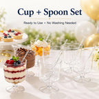 Disposable Plastic Cups with Spoons Transparent  DIY Dessert Cup Pudding Container for Ice Cream Cake Fruit Yogurt Snacks Bowls