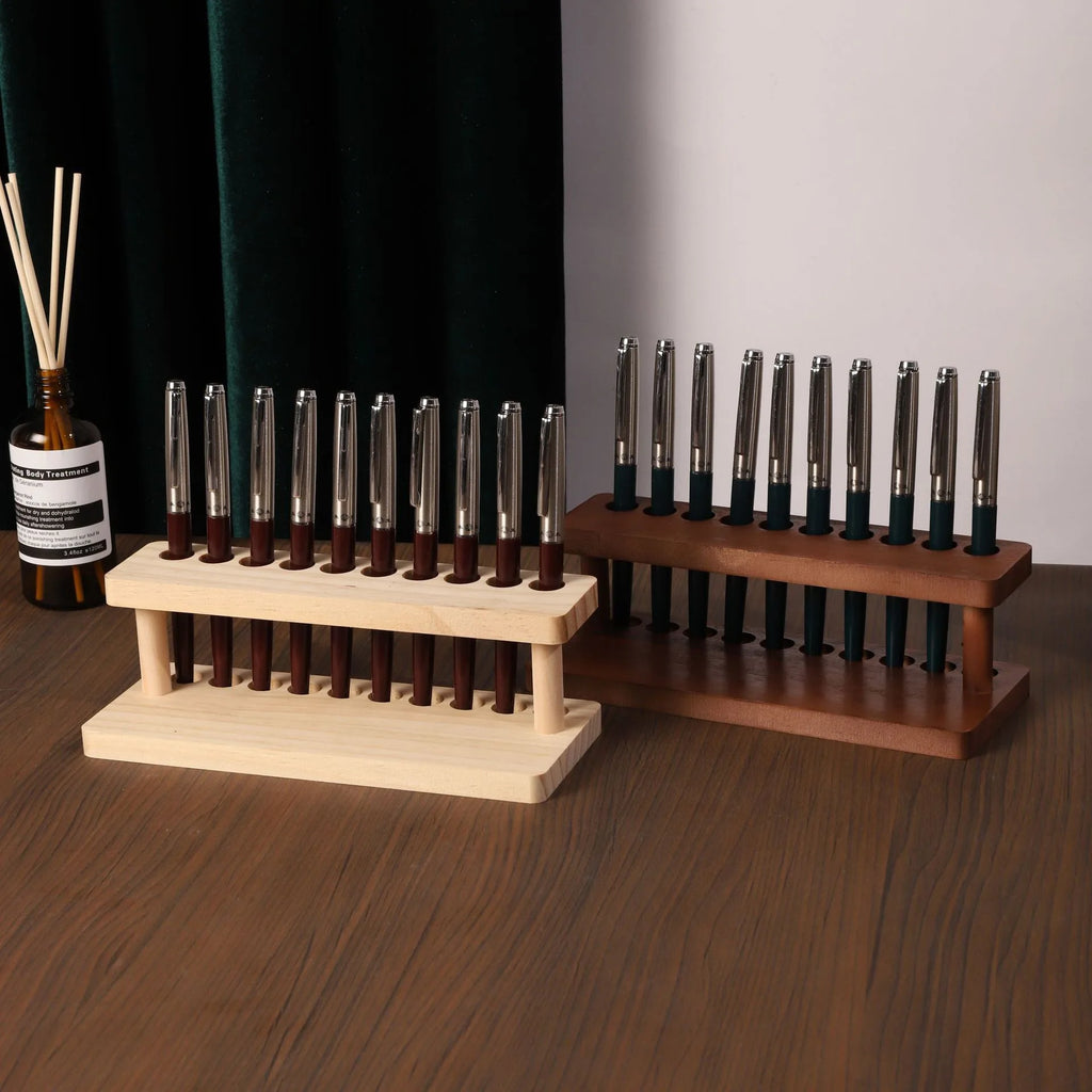 1PC Walnut Wood Multifunction Desk Organizer - Pen Holder, Phone Stand & Storage Solution for Office and School