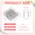 20/50/100Pcs Paper Clip 2inch Non-Skid Metal Paper Clamp Clips Large for Office Supplies Craft Scrapbook Document Note Sorting