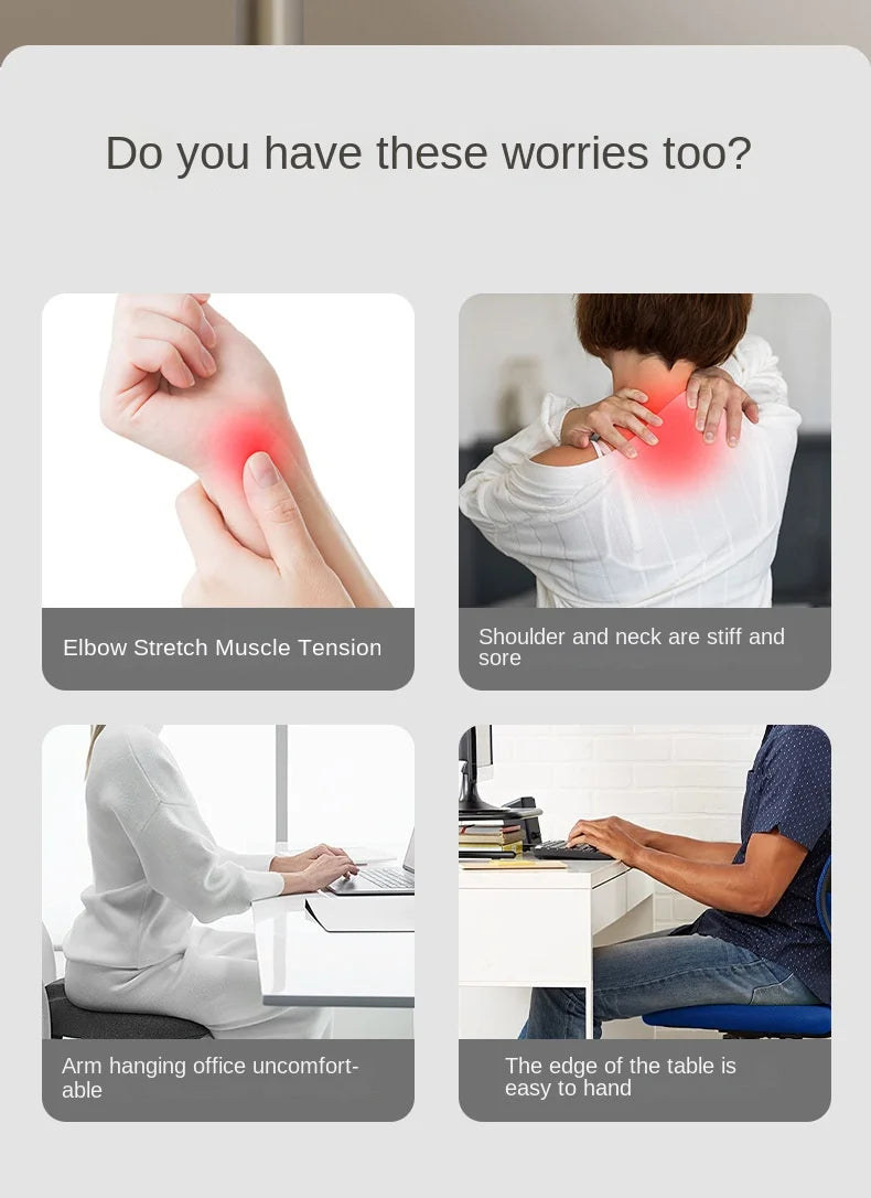 Foldable Ergonomic Computer Desk Arm Rest Pad Wrist Rest Support For Keyboard Armrest Extender Rotating Mouse Pad Holder Rack