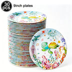 Sea Animal Theme Disposable Tableware Under The Sea Baby Shower Party Plates Napkins Cups Ocean Animals Birthday Party Supplies