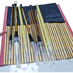 10-Piece Chinese Calligraphy Brush Set - Premium Writing Brushes for Beginners & Artists - with Roll-up Bamboo Brush Holder,