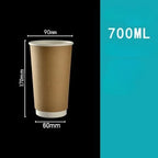 50pcs/pack Kraft Paper Bubble Tea Cup Double-layer Heat-insulating Paper Cup Disposable Thick Hollow Coffee Cup Accept Customize