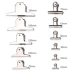 6Pcs Stainless Steel Round Clamps Strong Multi-specification Mountain-shaped Clamps Dovetail Clamps Bill and Document Clamps