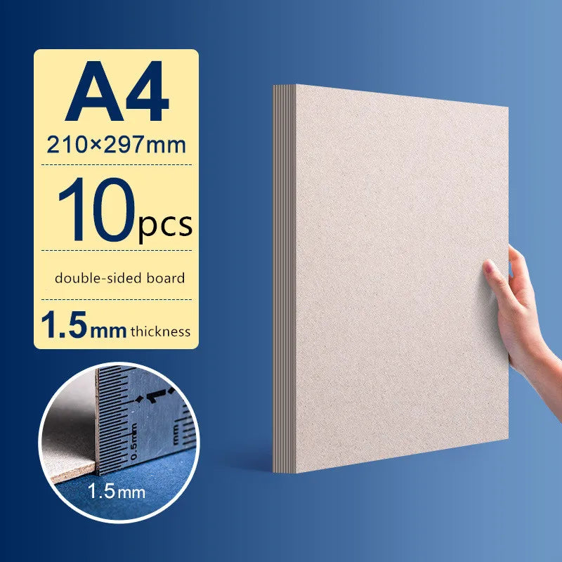10 Sheets A4 Hard Cardboard White Gray Brown Kraft Paper Diy Handmake Card Making Craft Paper Board Thickness 1mm/1.5mm/2mm