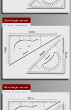 2Pcs/Set Multifunctional Triangle Ruler 30/45 Degree Measurement Angle Isosceles Triangle Ruler Geometry Students Drafting Tool