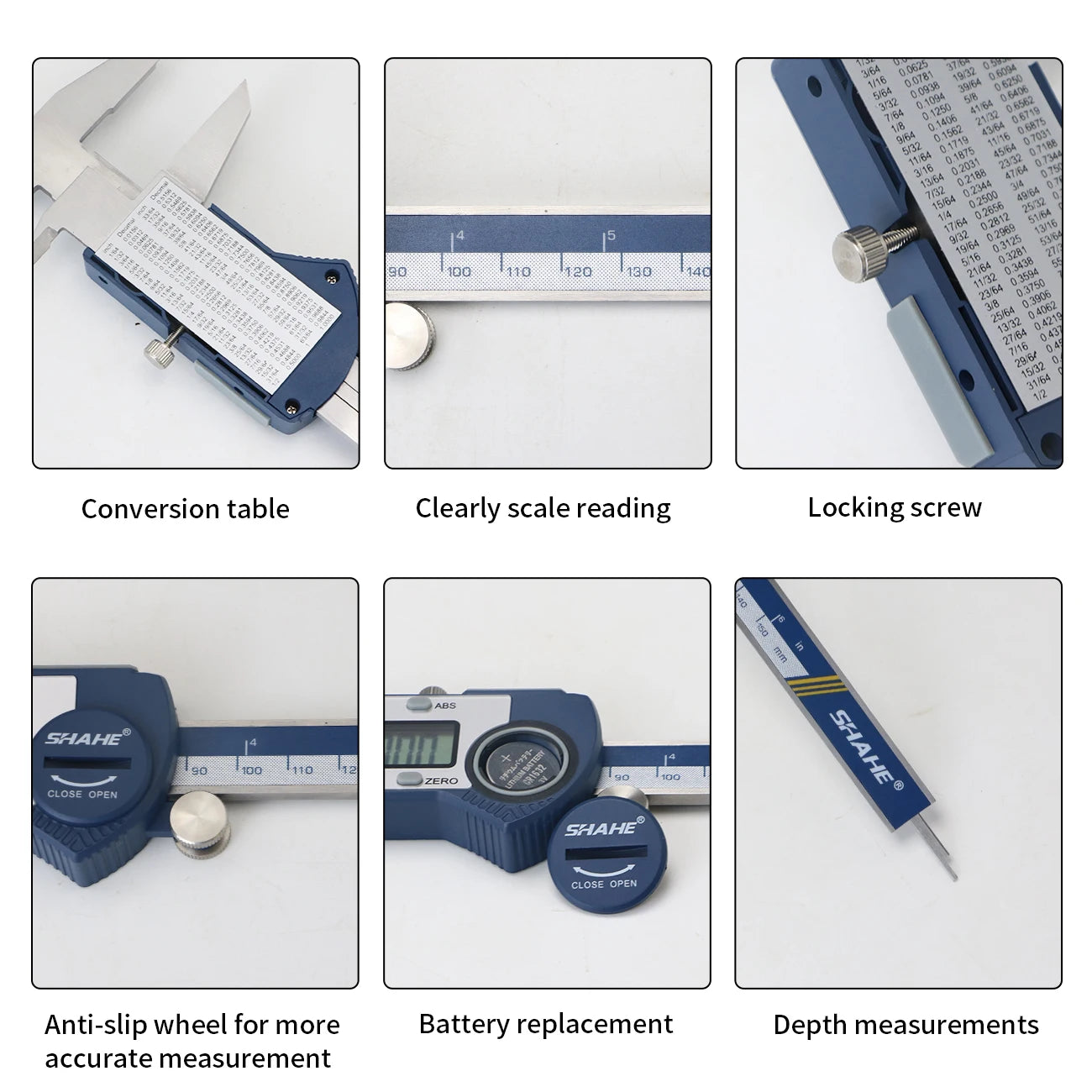 SHAHE IP54 Digital Caliper Electronic Caliper Ruler Digital Vernier Caliper Digital Caliper Stainless Steel Calipers