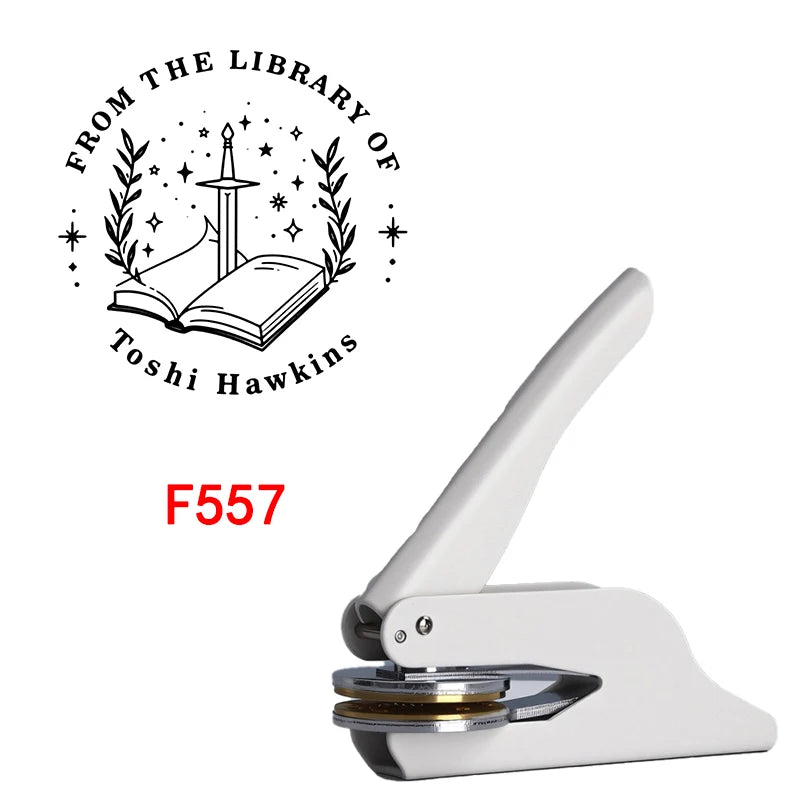 Custom Embosser Stamp,From the Library Embosser,Personalized Book Embosser Stamps,Custom Logo,Magic School,Gift for Book Lover
