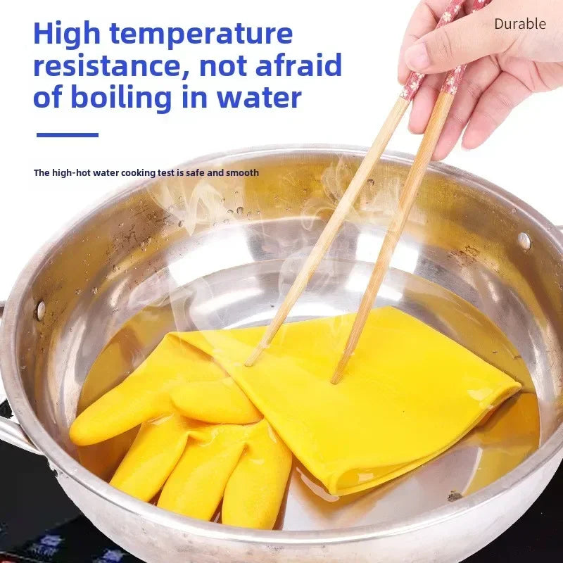 Natural Latex Gloves,Rubber,Household Kitchen Dishwashing And Laundry Car Wash,Thickened Acid And Alkali Resistant Latex Gloves